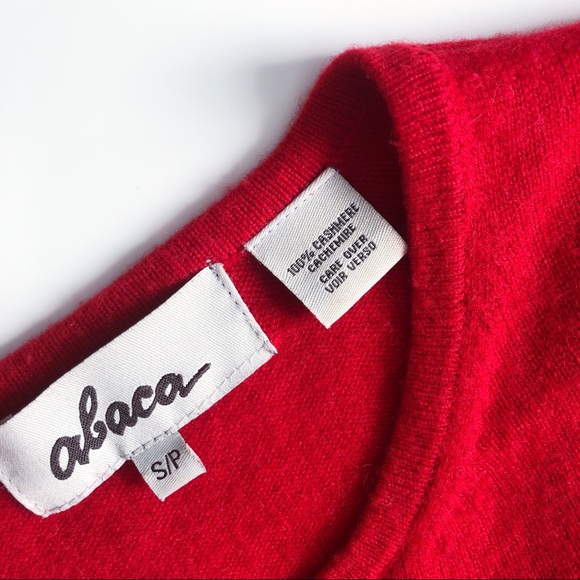 Red 100% Cashmere Cardigan Sweater - Picture 3 of 6